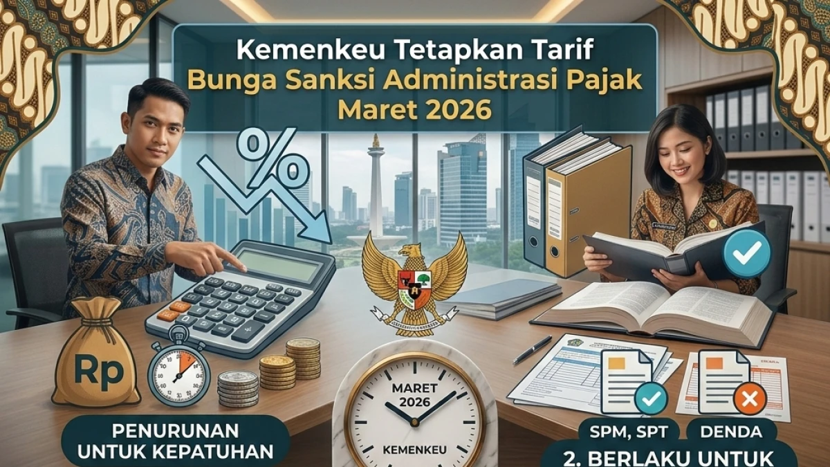 Kemenkeu Tetapkan Tarif Bunga Sanksi Administrasi Pajak Maret 2026. Ini yang Perlu Kamu Tahu